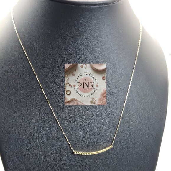 New Bar Necklace in K18 real Gold Stamped - Picture 1 of 5